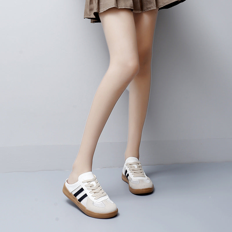 Women's Mesh Mule Slippers German Trainer - Inspired Slip-Ons for Women | Spring-Summer Comfort Shoes with Arch Support