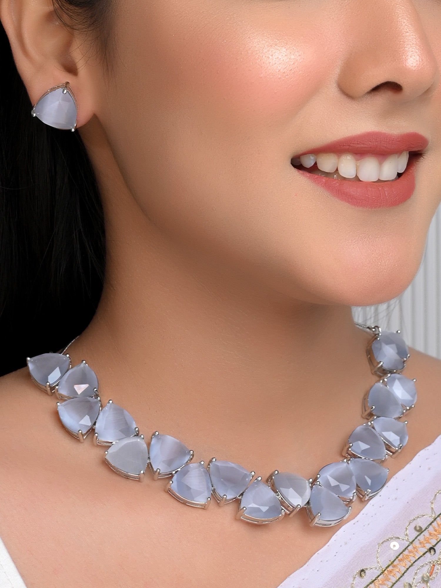 Mishkad Gray American Diamond Set - qivii