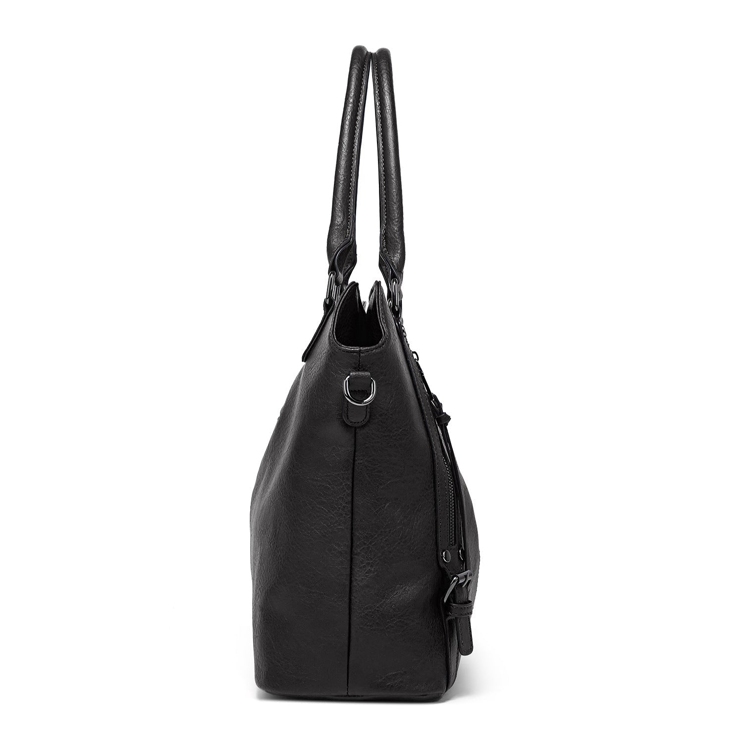 Ounamei Plaid Carry-All Hobo Tote Bag with Pouch for Women | PU Leather & Canvas Large-Capacity Shoulder & Crossbody Bag for Daily Use