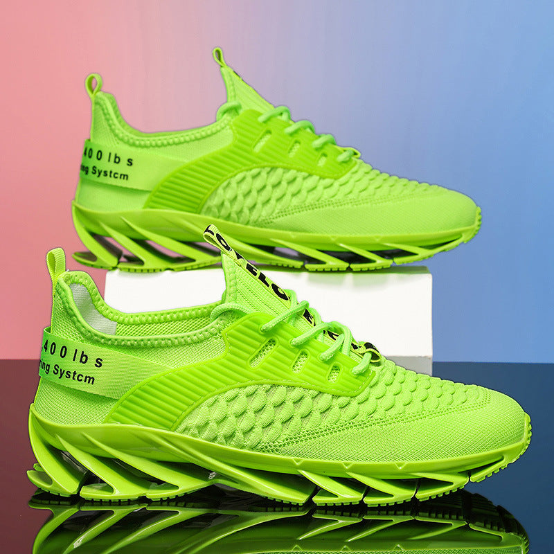 Men's AeroKnit Runner - Extended Fit Breathable Mesh - Platform Sneakers with Blade Sole & Maximum Cushion