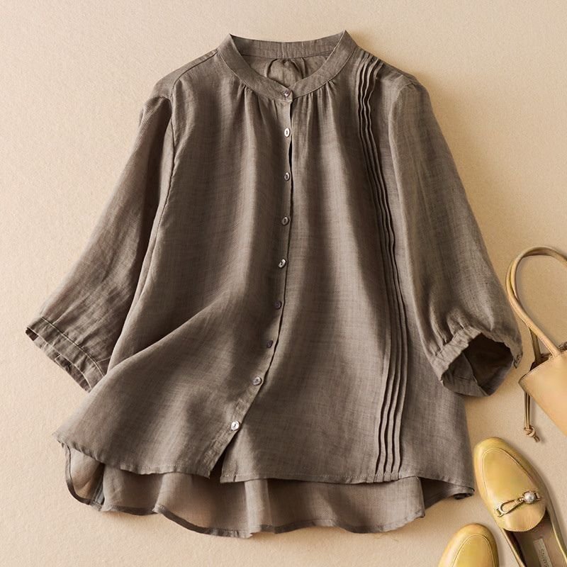 Chamomile Cotton-Linen Blouse  - By Qivii
