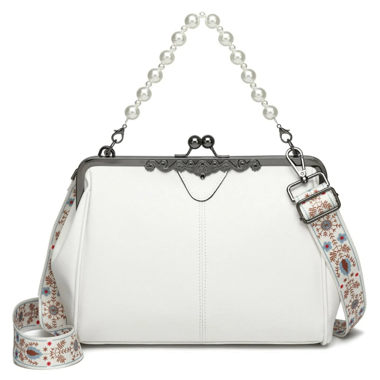 Women's British Vintage Oversized Bag – Multi-Way Shoulder/Tote Bag with Clip Closure
