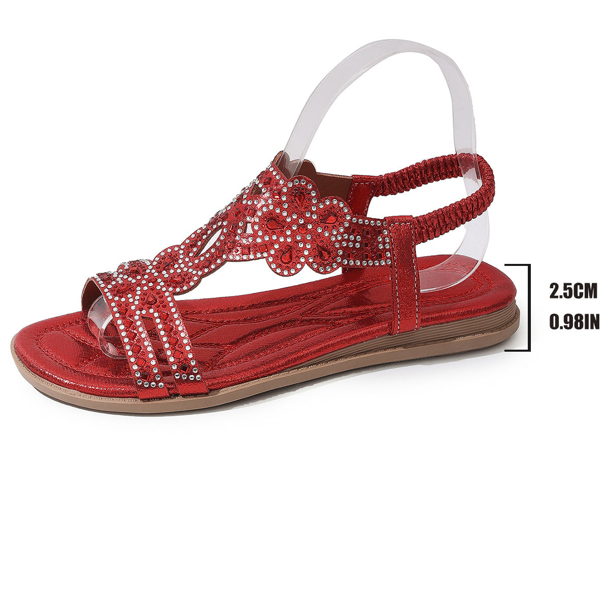 Women's Vesper Woven Bohemian Rhinestone Flat Sandals - Artisan Round-Toe Summer Sandals (US 4-10.5)