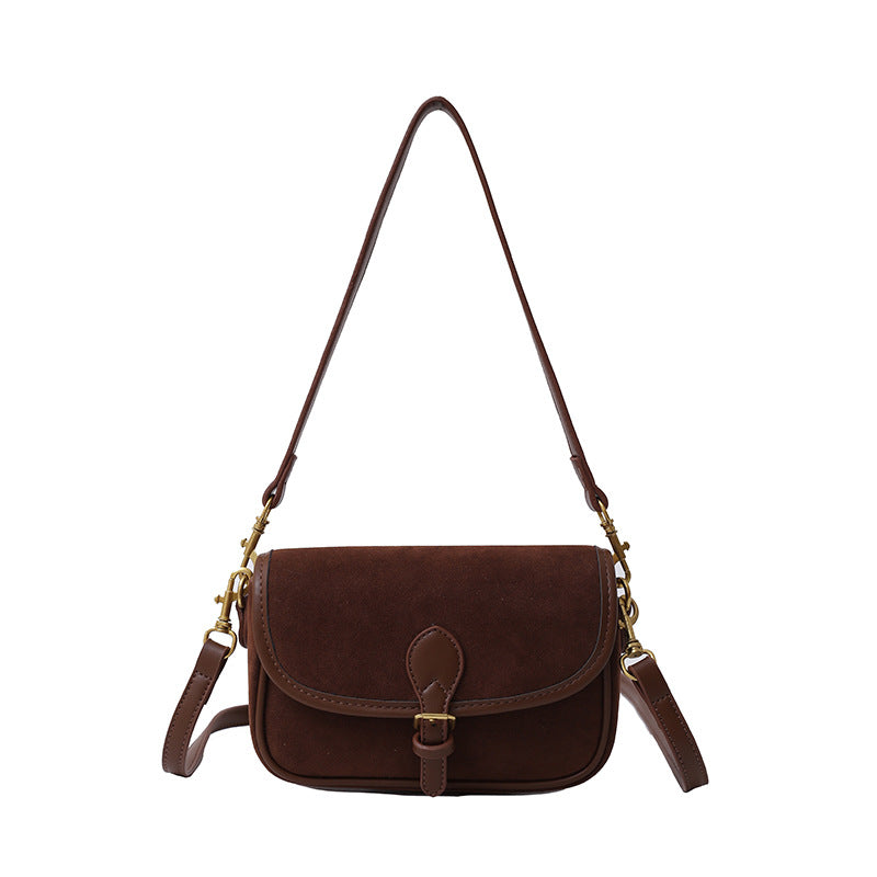 Women's Saddle Luxe Sling Bag - Matte Vintage Crossbody with Signature Buckle & Adjustable Wear
