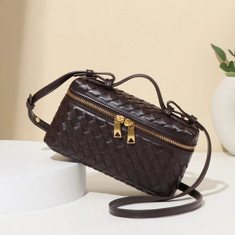Women's Atelier Cube Carrier Bias-Weave Top Handle Bag with Convertible Strap