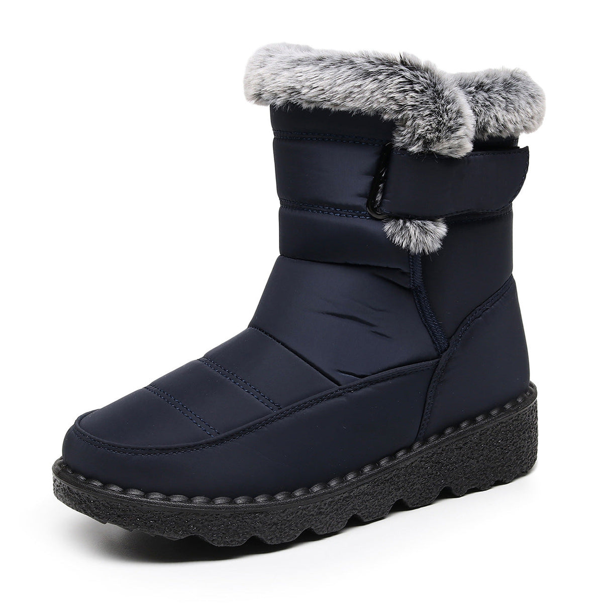 Women's Mira Waterproof Snow Boots - Plush Faux Fur Cuff with Easy Hook-and-Loop Strap & Lug Sole (US 5-11.5)