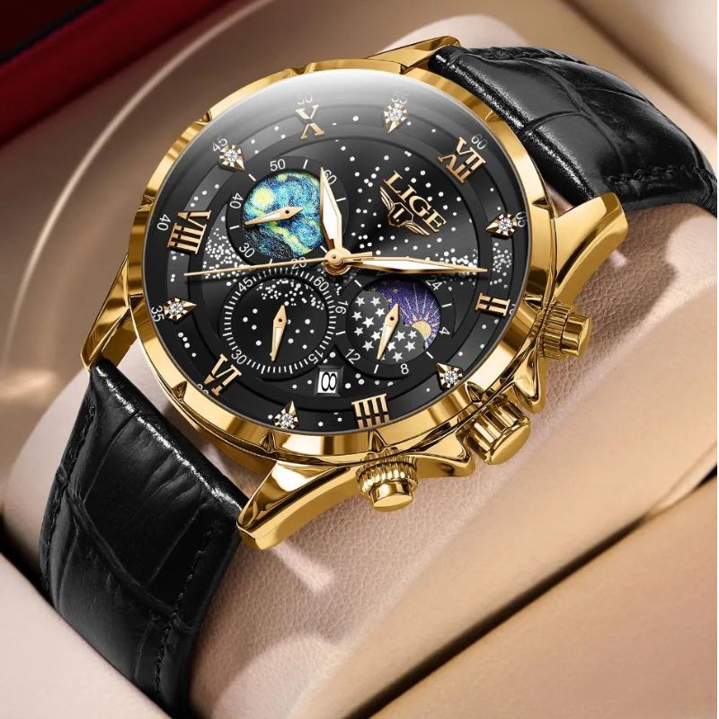Verfijnde Maanfase Horloge  - By Qivii