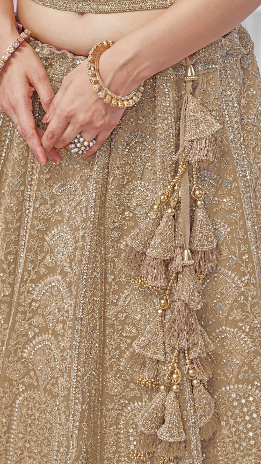 Golden Embroidered Bridal lehenga