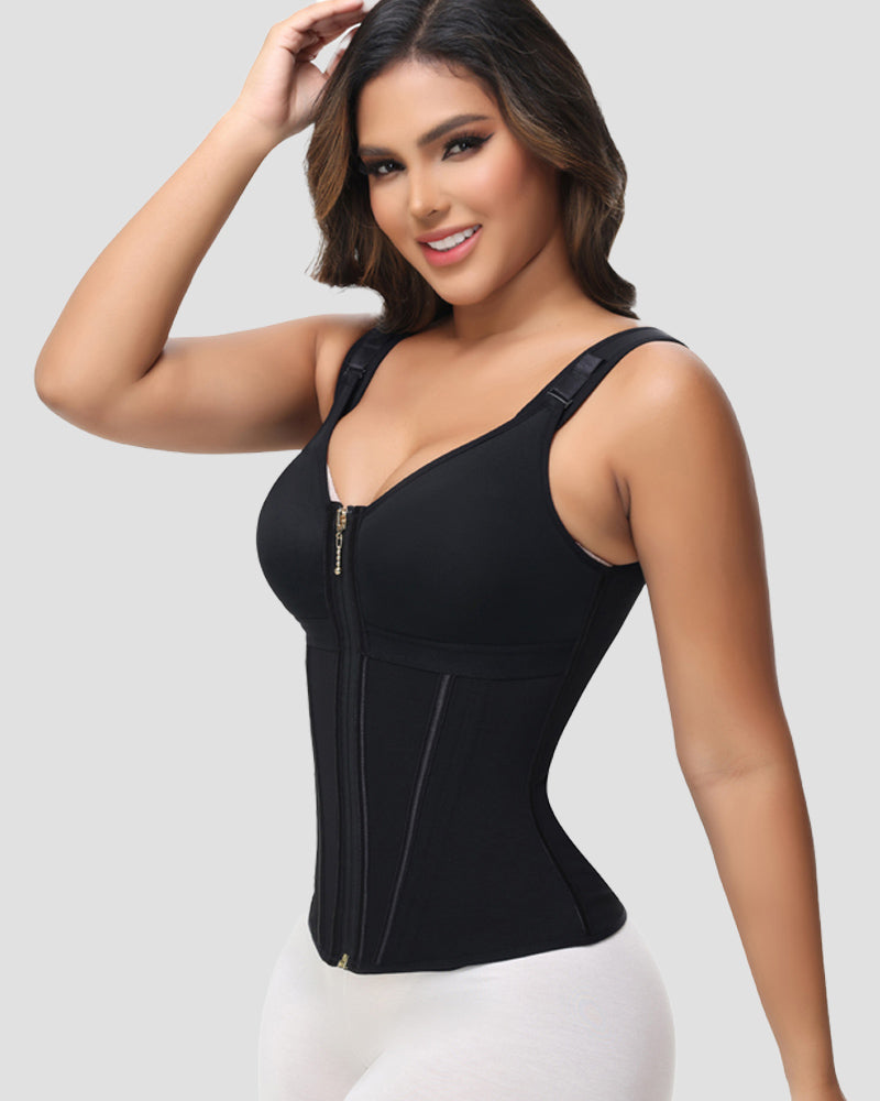 Shapshe® Fajas Colombianas Zip Front Steel Bone Tummy Control Waist Trainer