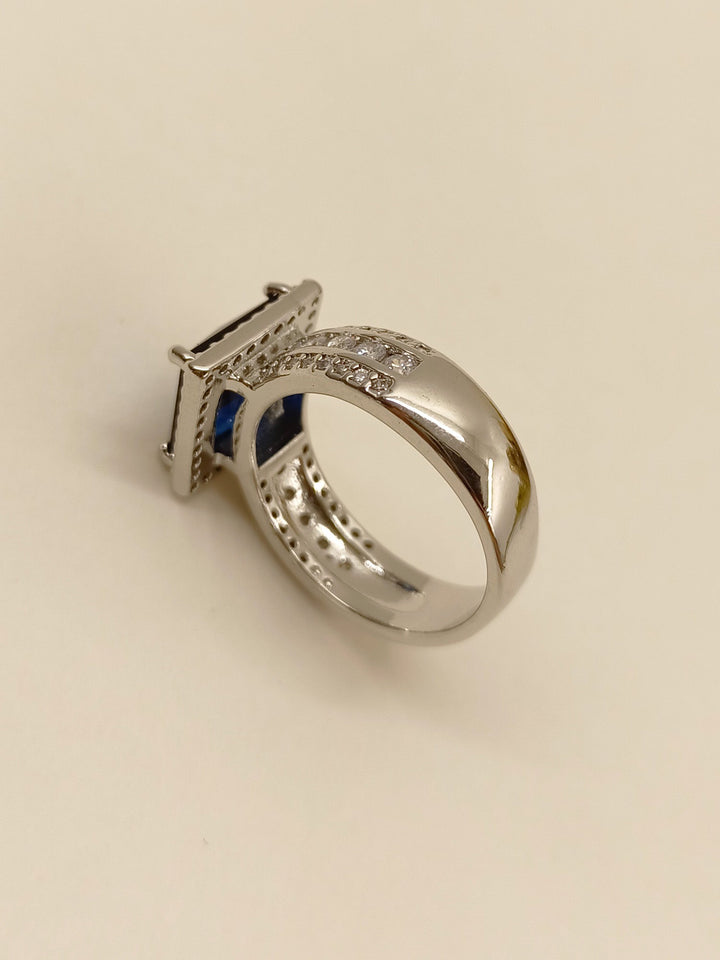  Sufiana Navy Blue American Diamond Finger Ring, a perfect gift for special someone