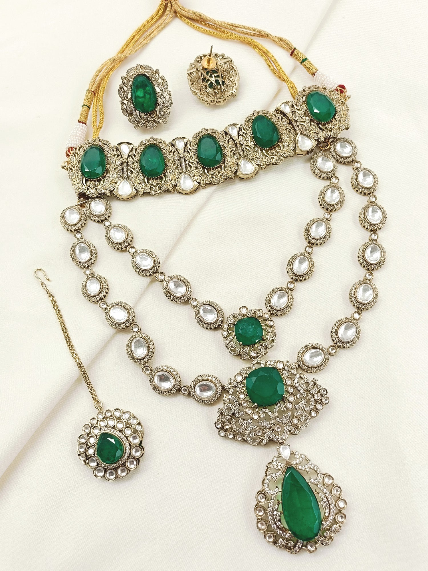 Deepshikha Green Victorian Bridal Set