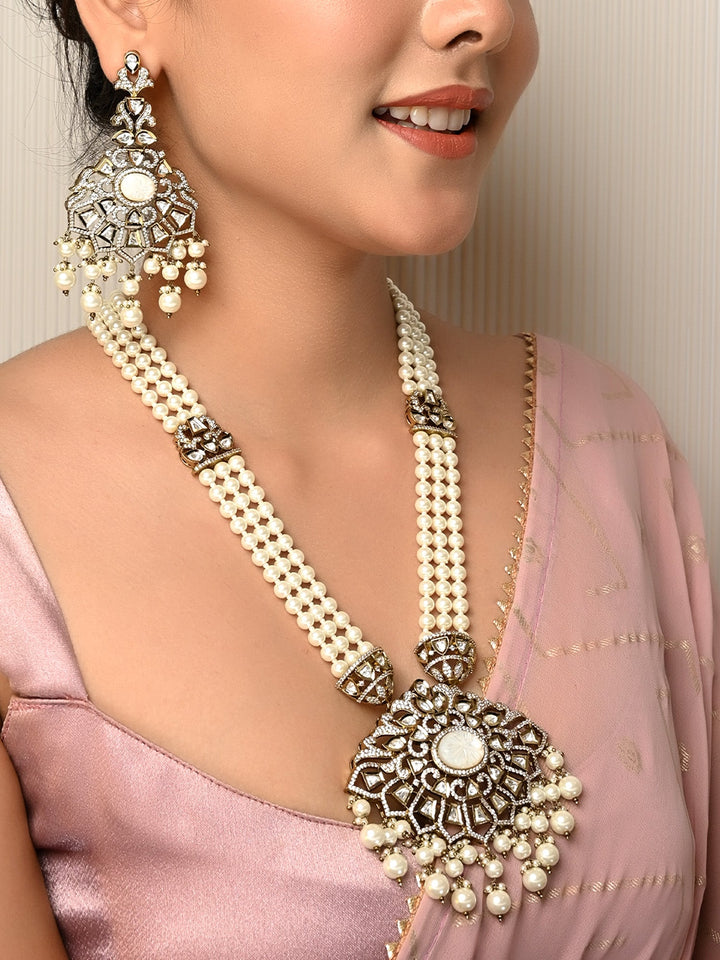 Shubhika Kundan Polki Long Necklace Set