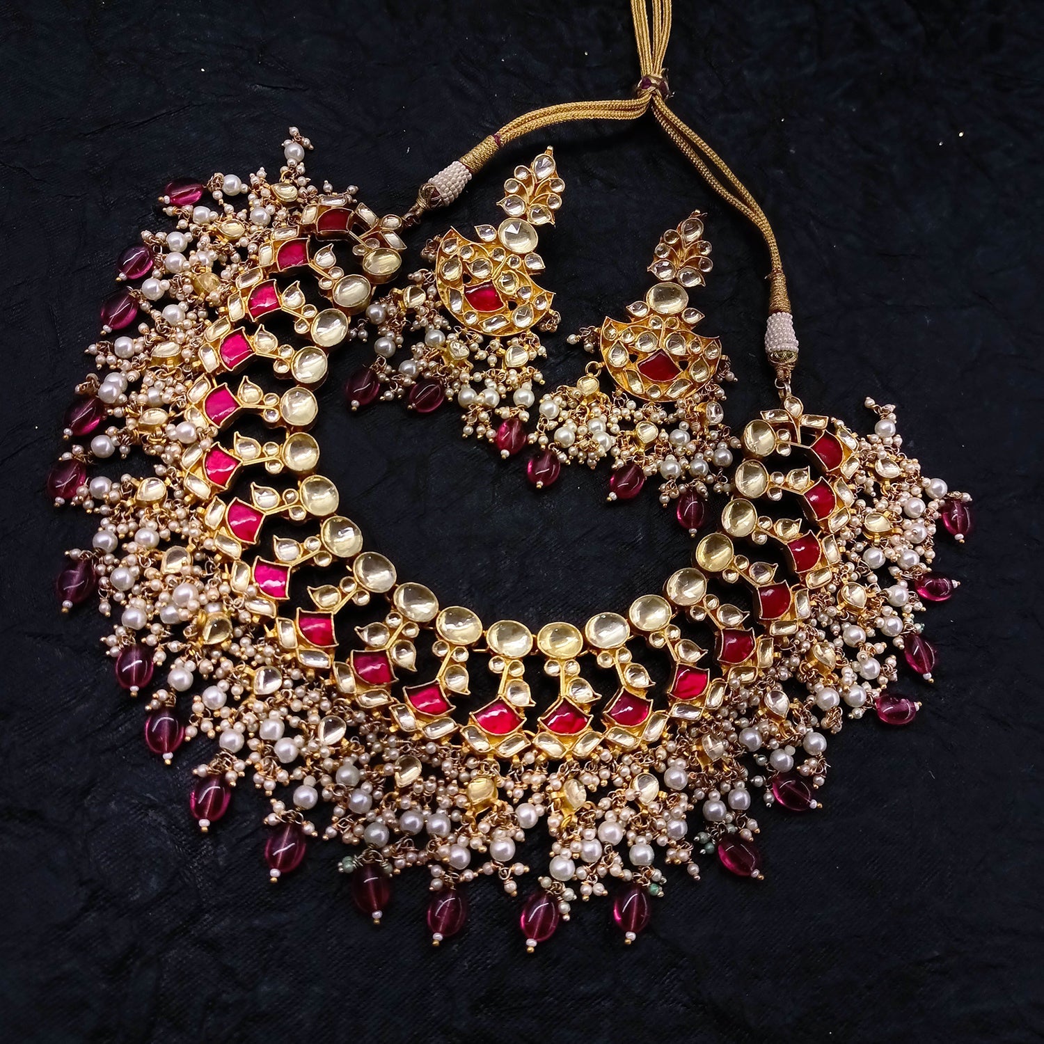 Zareenah Bridal Pachi Kundan Neckpiece - qivii