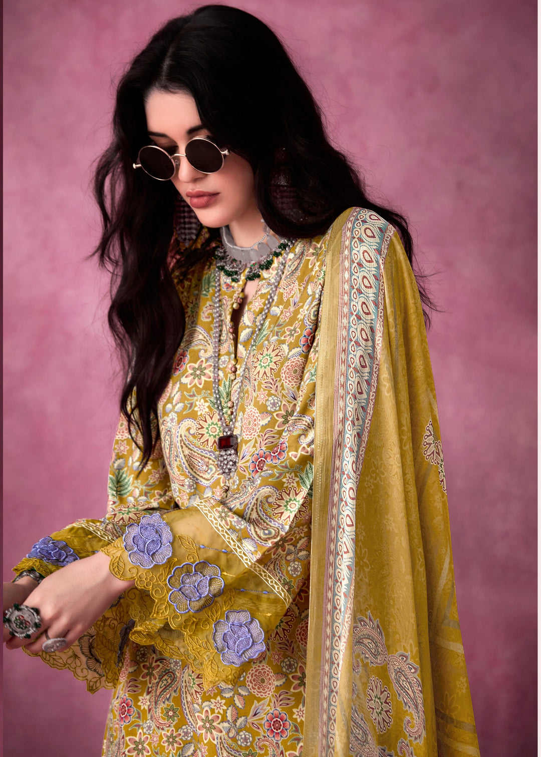 Yellow Pure Muslin Salwar Suit