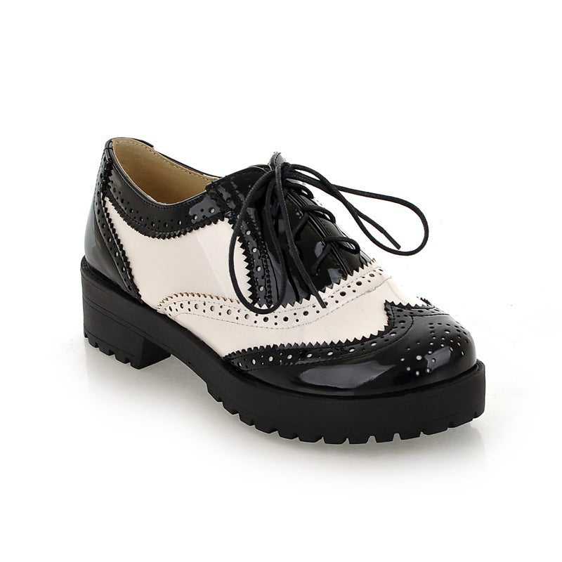 Women’s IvyCore Platform Oxford Shoes – Vintage Lace-Up Block Heel Flats (US 3–10.5)