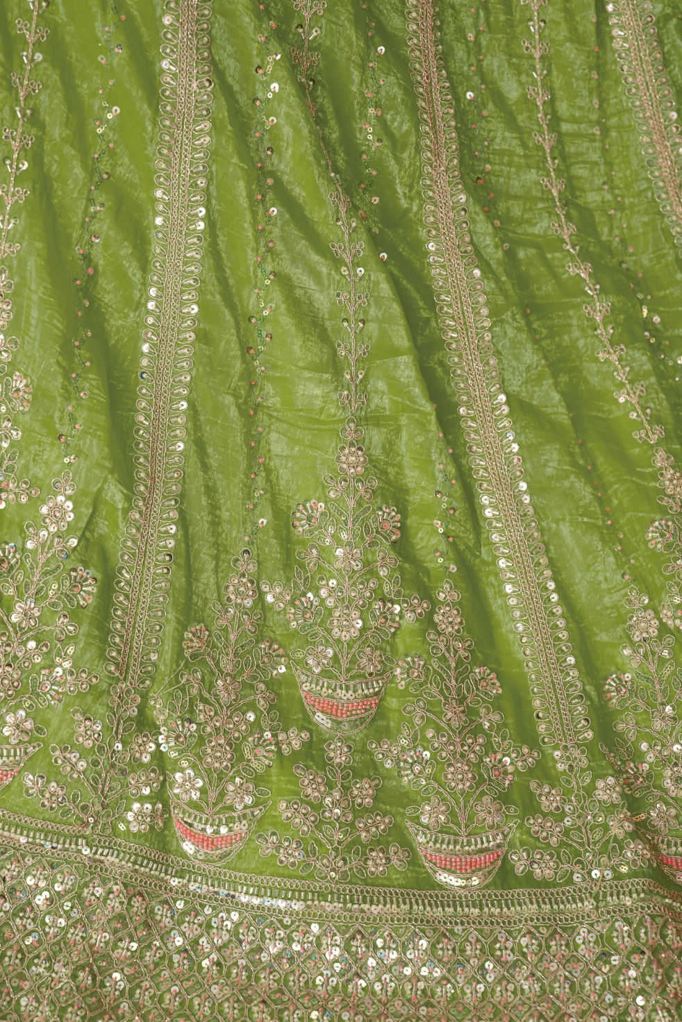 Mehendi Function Lehenga with Sequin and Cut Dana Work for Brides - qivii