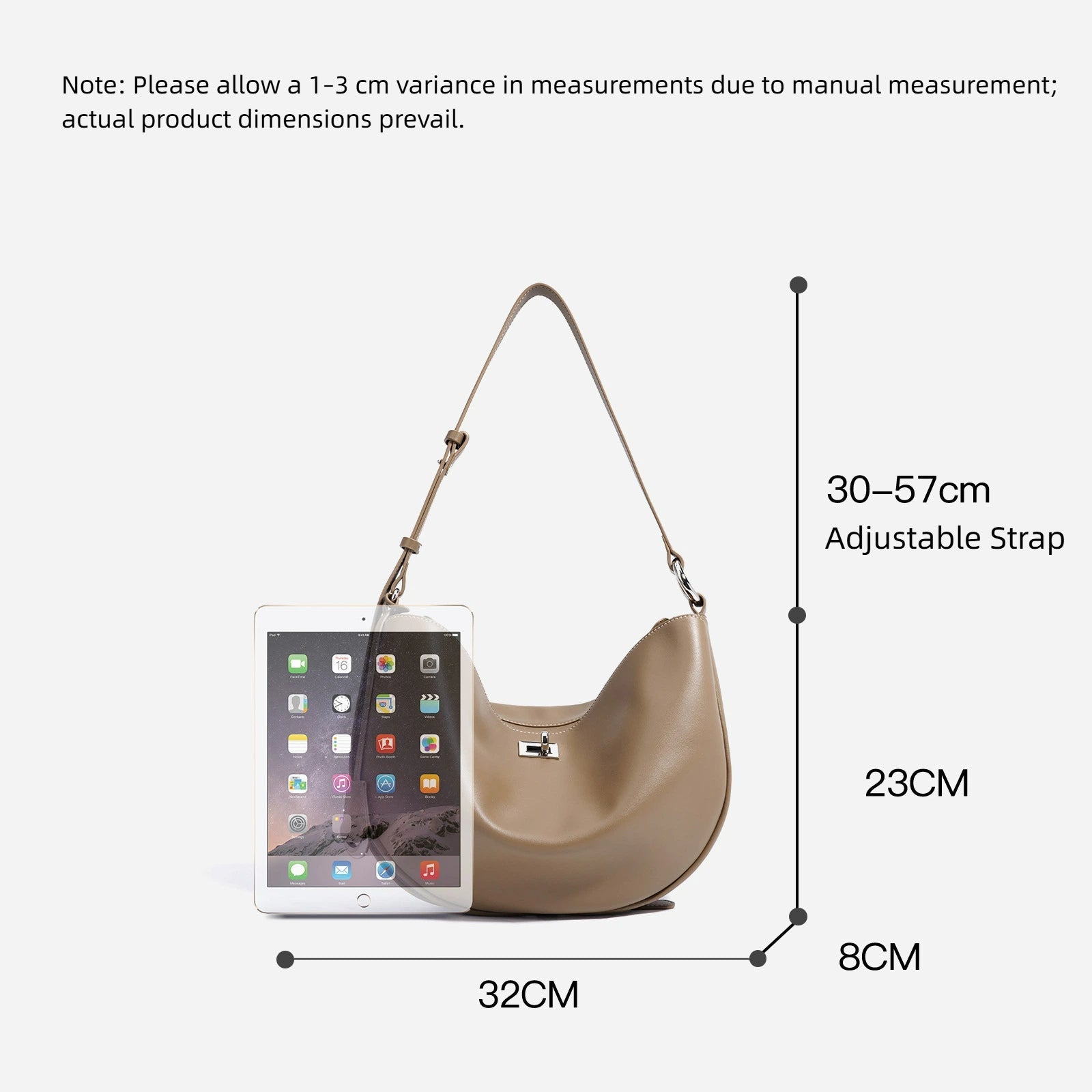 Women's Hush Rider Bucket — Genuine Leather Saddle Bag with Signature Lock Fastening & Convertible Shoulder Strap