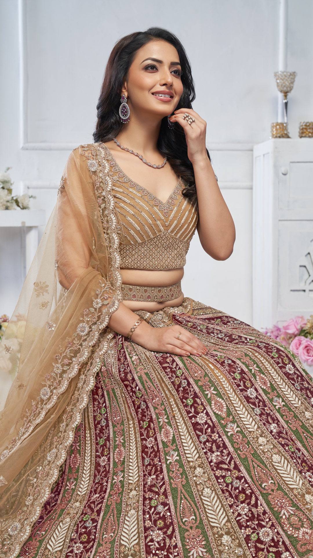 The Majestic Mustard bridal lehenga