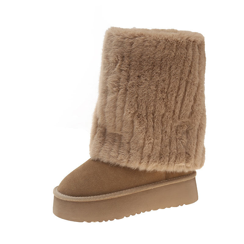 Women's SnugLift Mid Boots - Thermal Platform Snow Boots with Faux Fur (US 5-11)