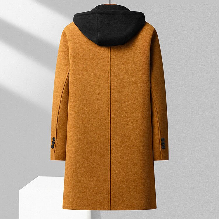 Jasper Virgin Wool Hooded Overcoat  - By Qivii