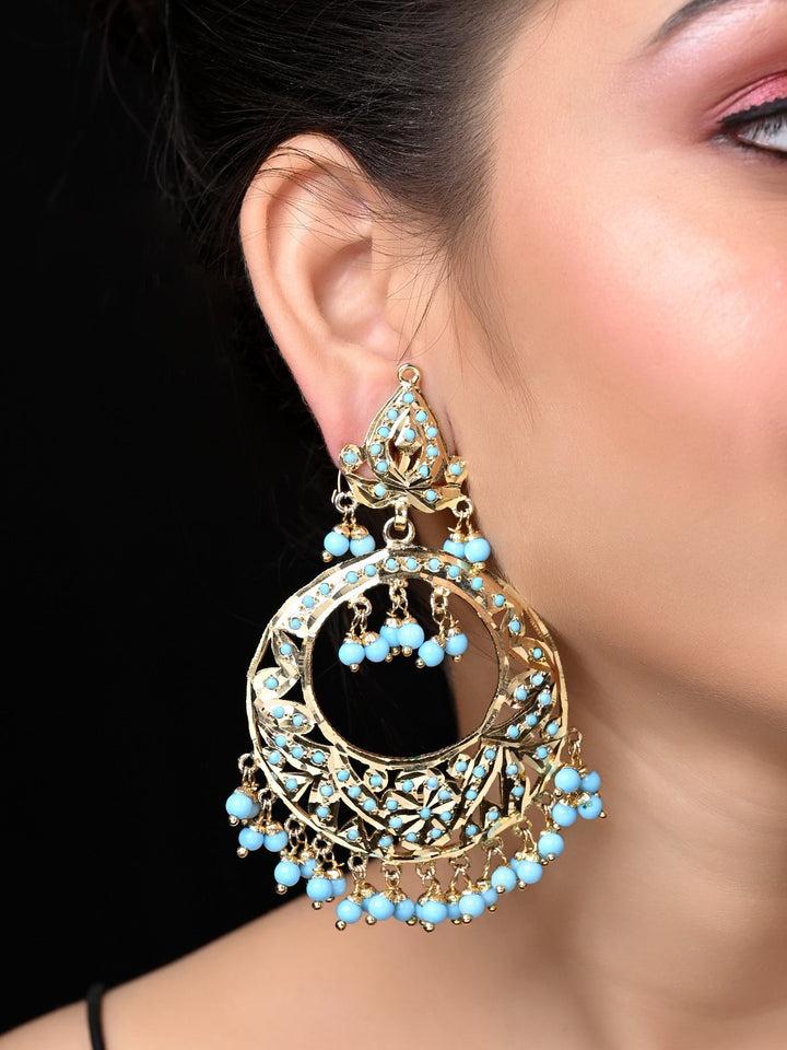 Nabeeha Firozi Jadau Earrings