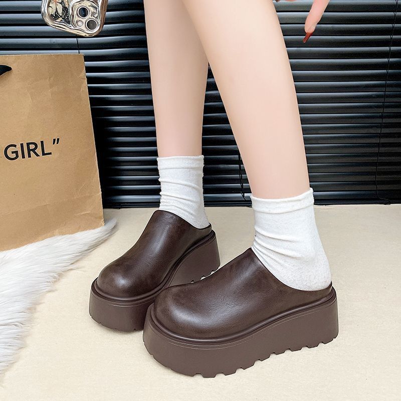 Women's Wren Fleece-Lined Clog Mules - Chunky Platform Closed-Toe Slip-On Shoes (US 4-8.5)