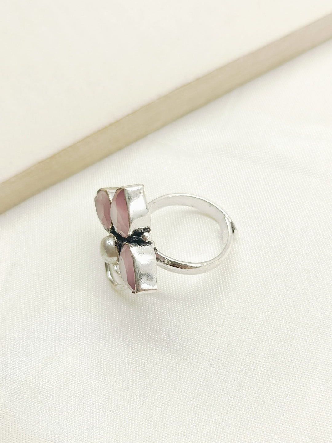 Fallon Baby Pink Oxidized Finger Ring