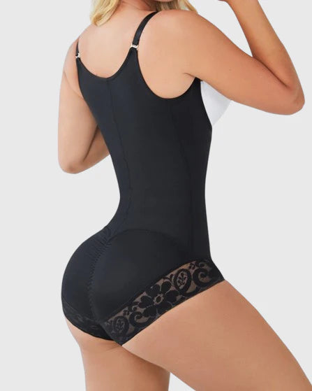 Shapshe® Open Bust Tummy Tucking Full Bodysuit Shapewear  - By Qivii