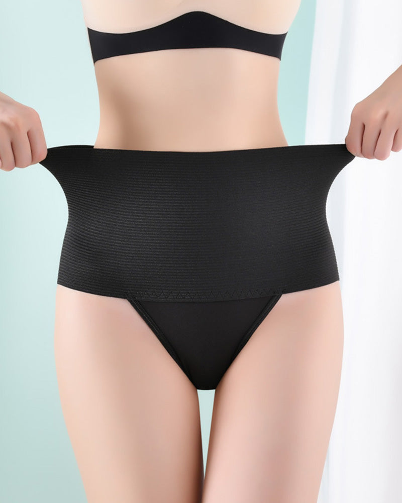 Mid Waist Panty Tummy Control Thongs Waist Trimmer Body Shaper  - By Qivii