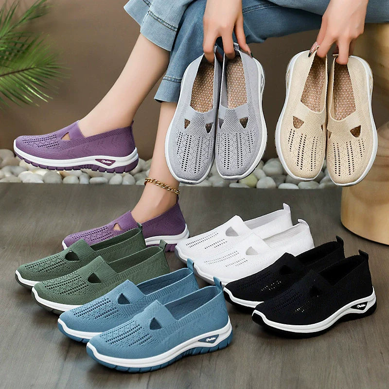 Women’s ComfyGo Slip-On Breathable Mesh Sneakers – Soft Sole Casual Shoes (US 5–11)