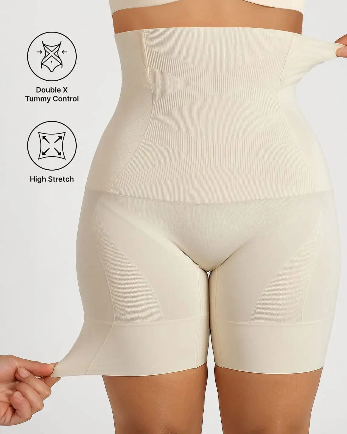 High Waist Wide Waistband Tummy Control Shaping Shorts Seamless Butt Lifter Thigh Shaper