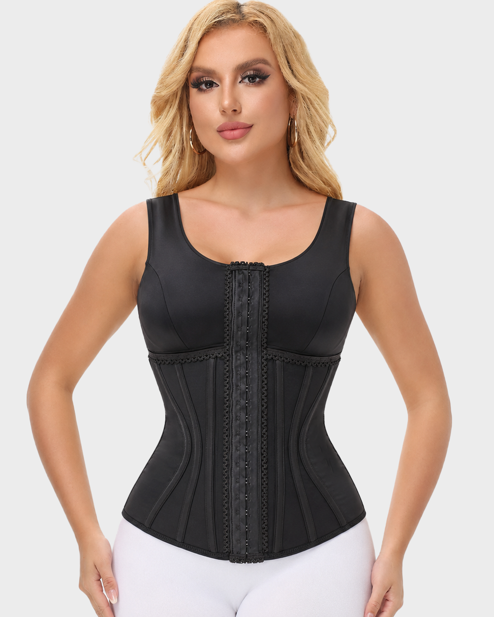 18 Steels Abdominal Shaping Lace Waist Trainer Vest  - By Qivii