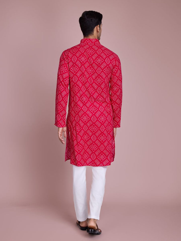 Rani Color Rayon And Print With Foil Work Kurta