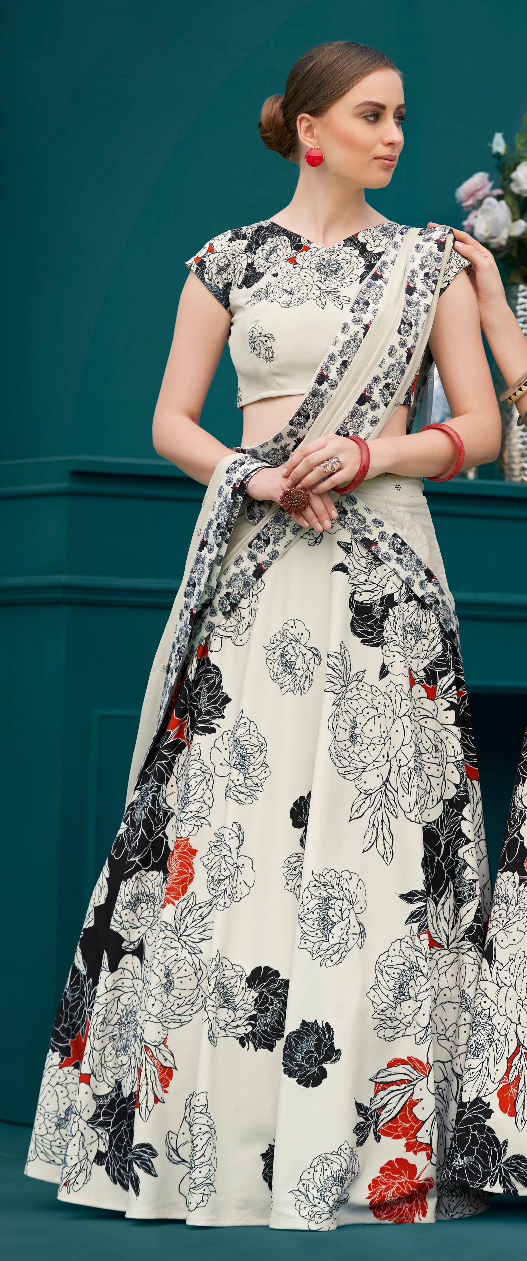 Midnight Bloom Lehenga - qivii