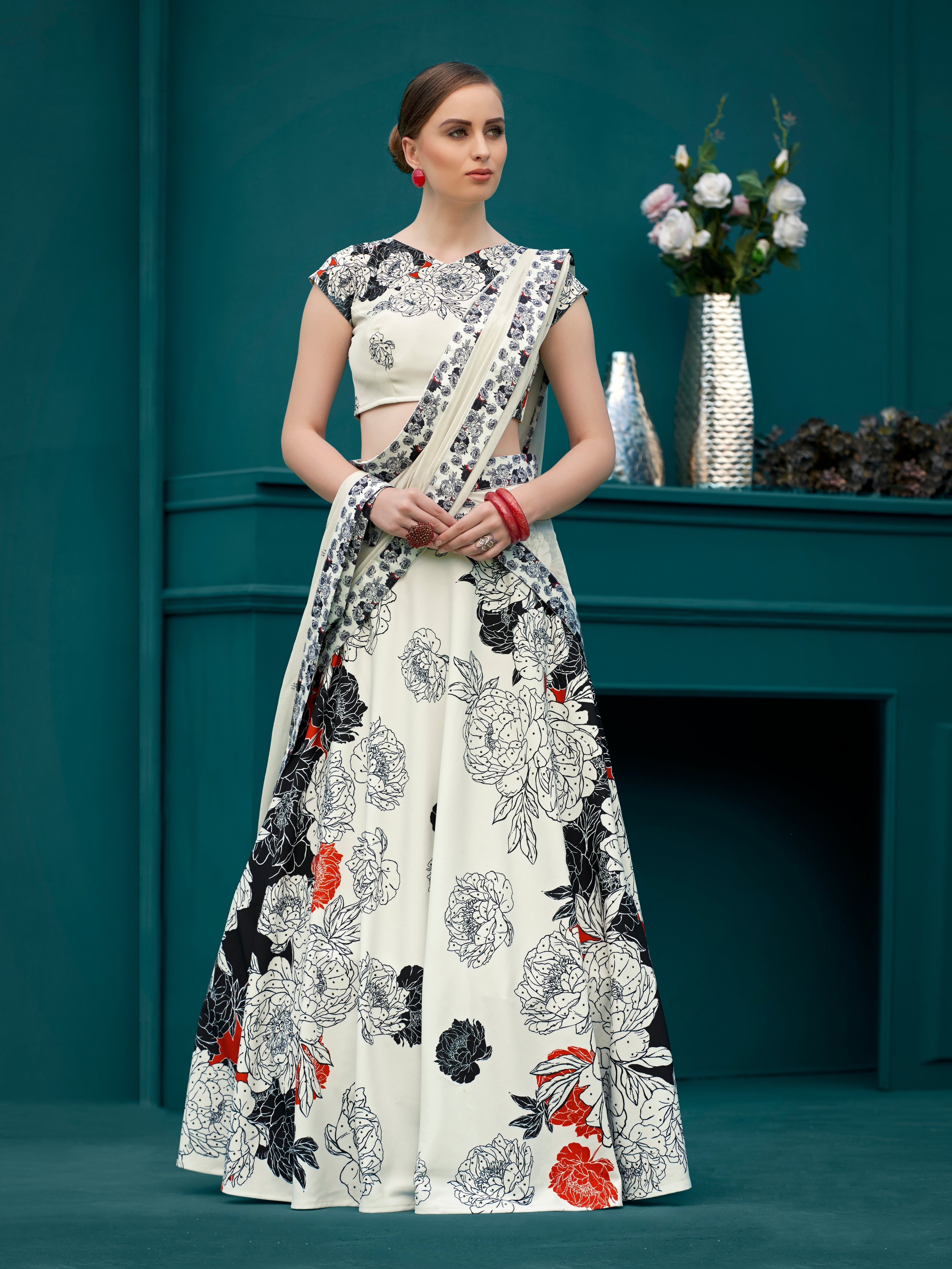 Midnight Bloom Lehenga - qivii