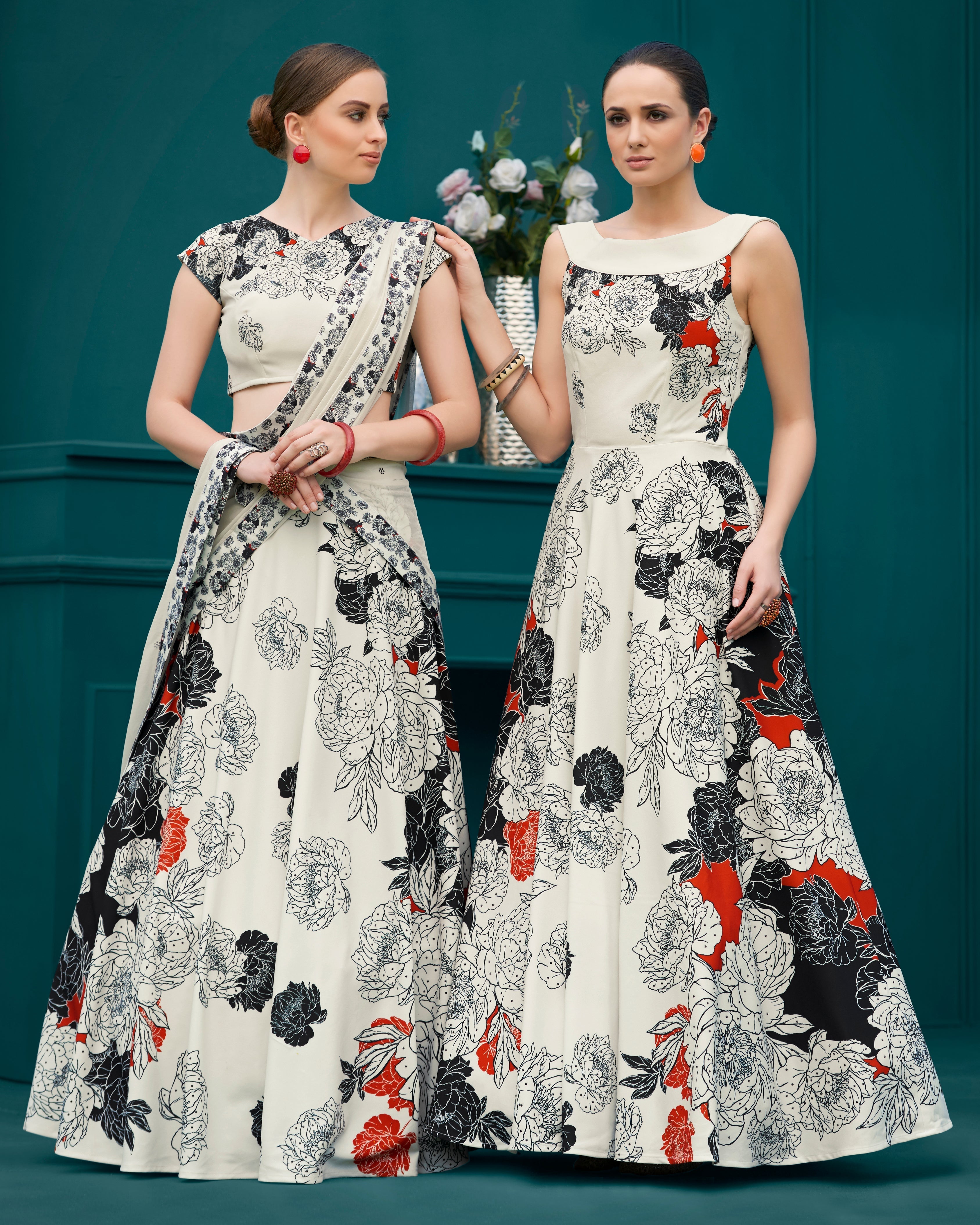 Midnight Bloom Lehenga - qivii