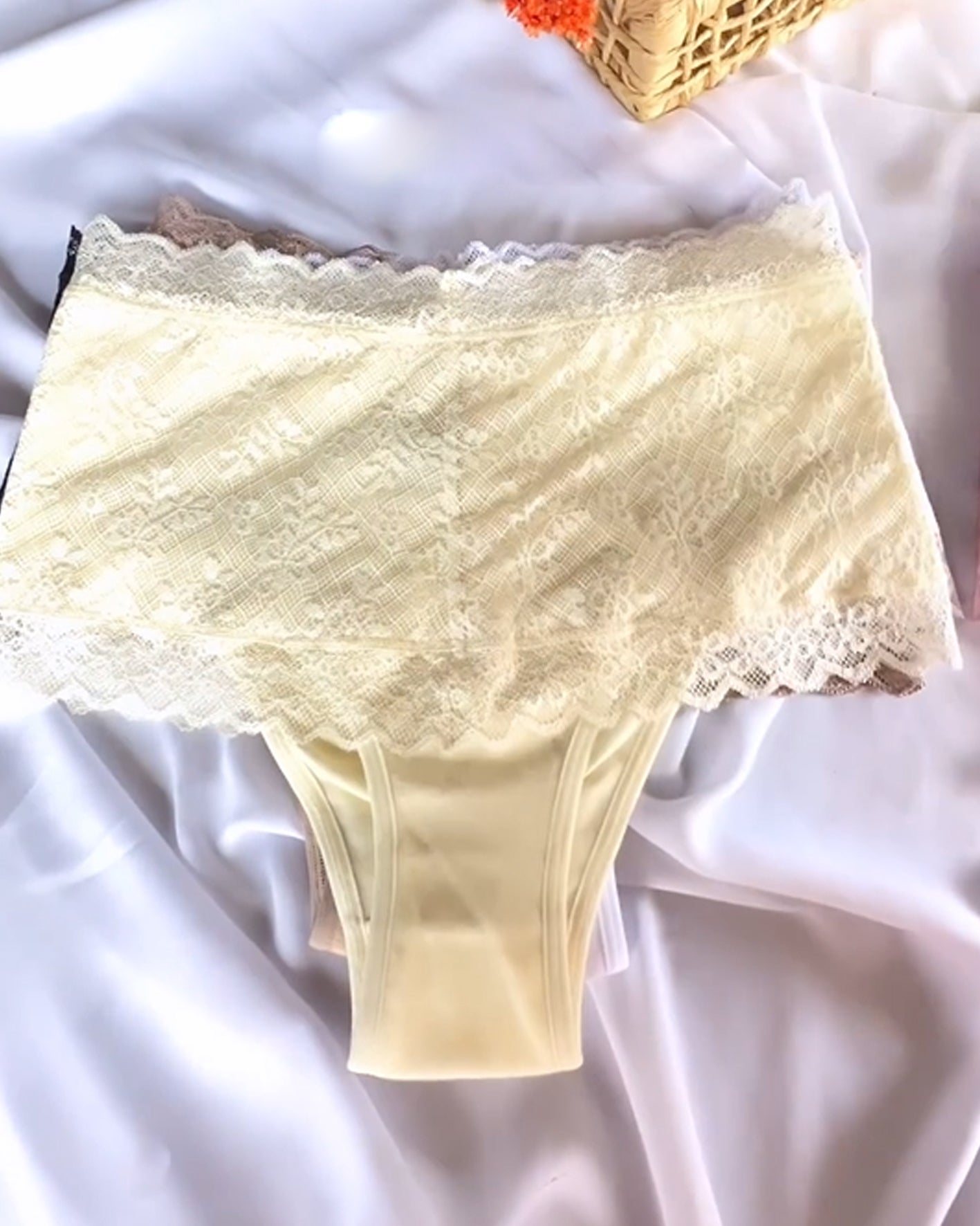 Lace Mid-waisted Shaped Panties Underwear Breifs  - By Qivii