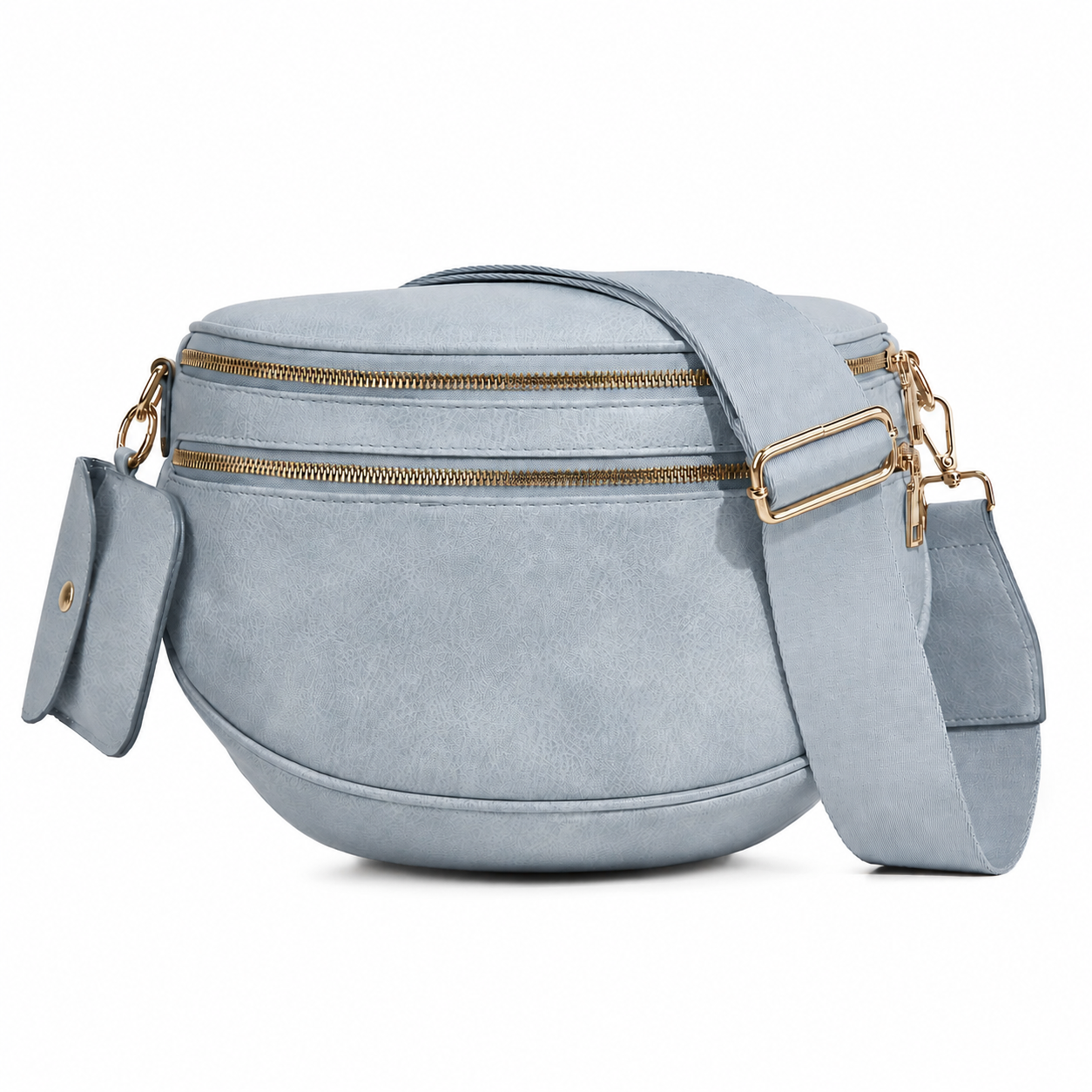 Ounamei Vegan Leather Crossbody Bum Bag for Women with Mini Pouch | Small & Large Sizes
