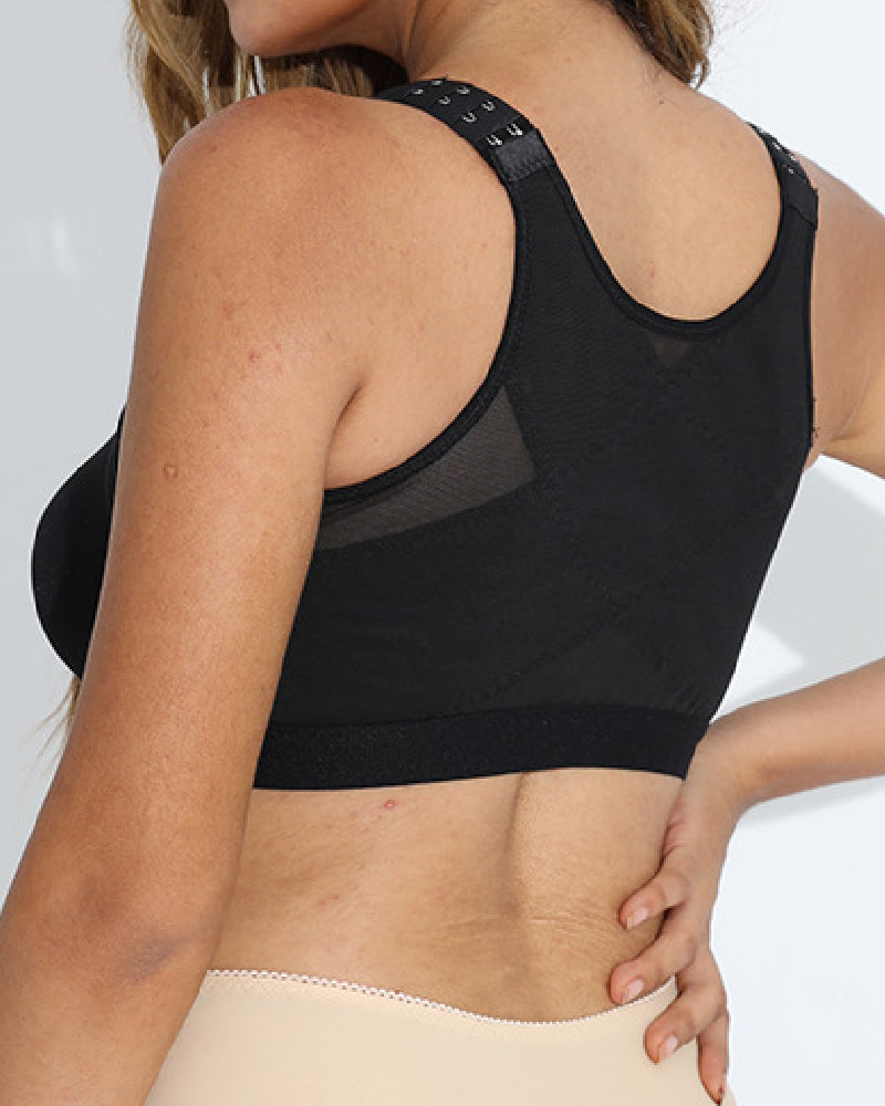 Front Closure Post Surgery Compression Shapewear Bra With Breast Support Belt  - By Qivii