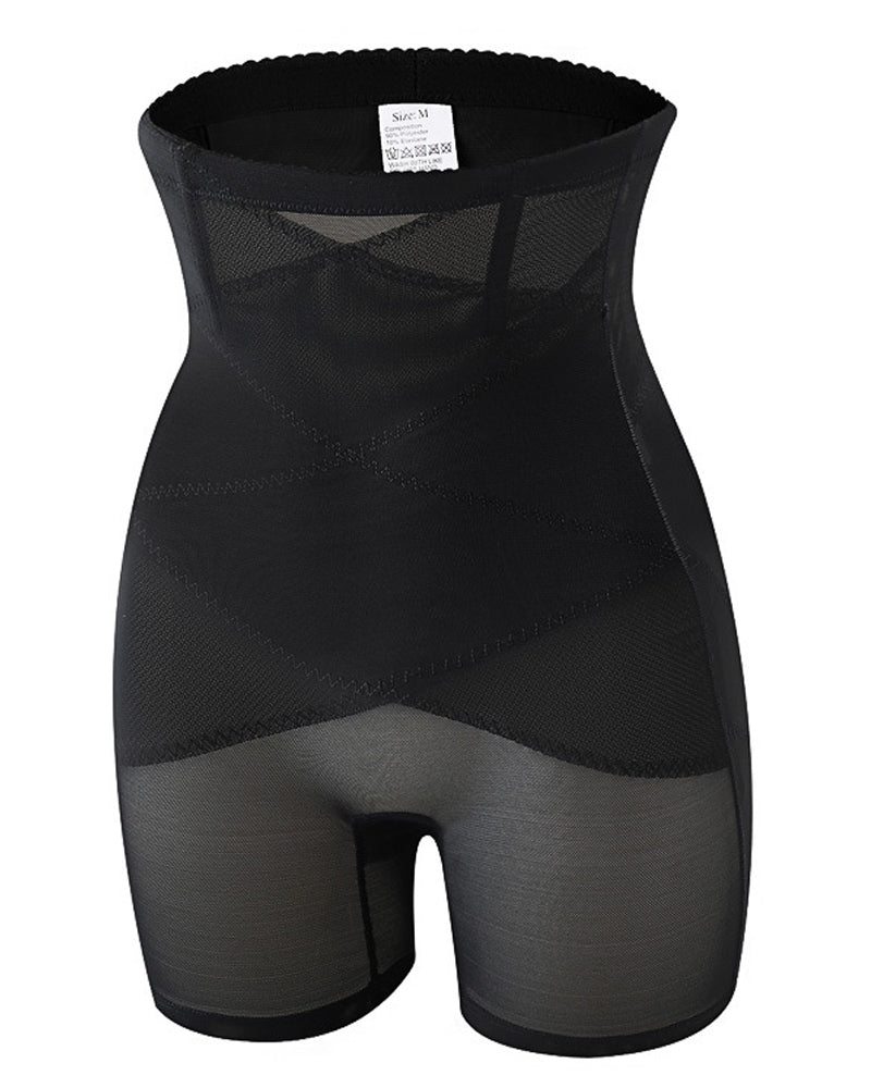 Mesh High Waist Tummy Control Underwear Postpartum Recovery Slimming Shaping Shorts  - By Qivii