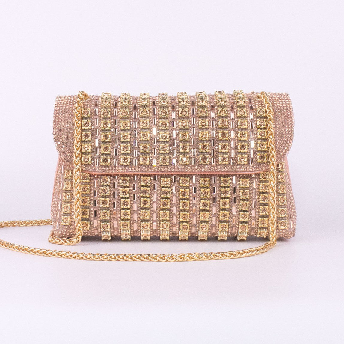 Women's Crystal-Embellished Evening Clutch – Women’s Adjustable Chain Strap Shoulder Bag for Galas, Parties & Luxury Events