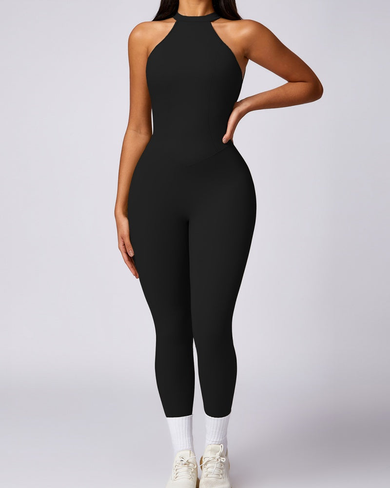 Peach Hip-lifting and Beautiful Back Quick-drying Yoga Jumpsuit  - By Qivii