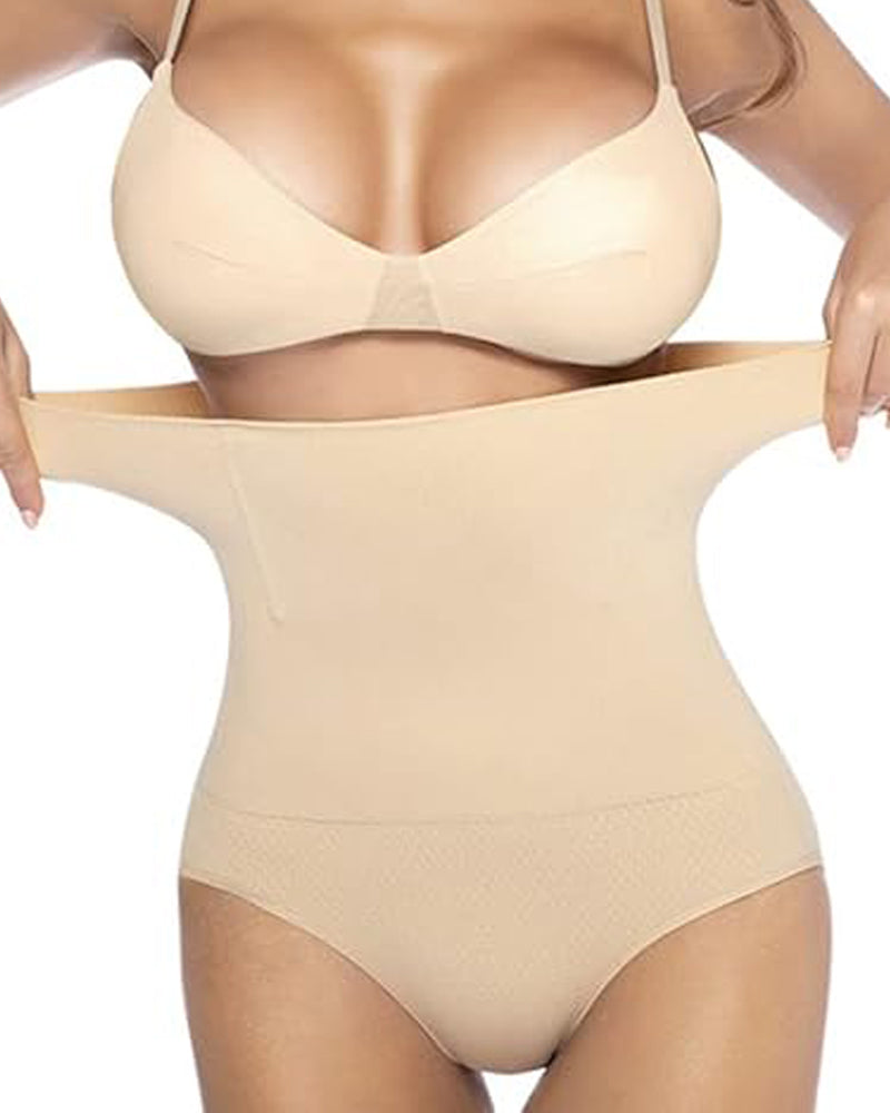 High Waist Butt Lift Shaping Briefs Seamless Tummy Control Shapewear Panties  - By Qivii