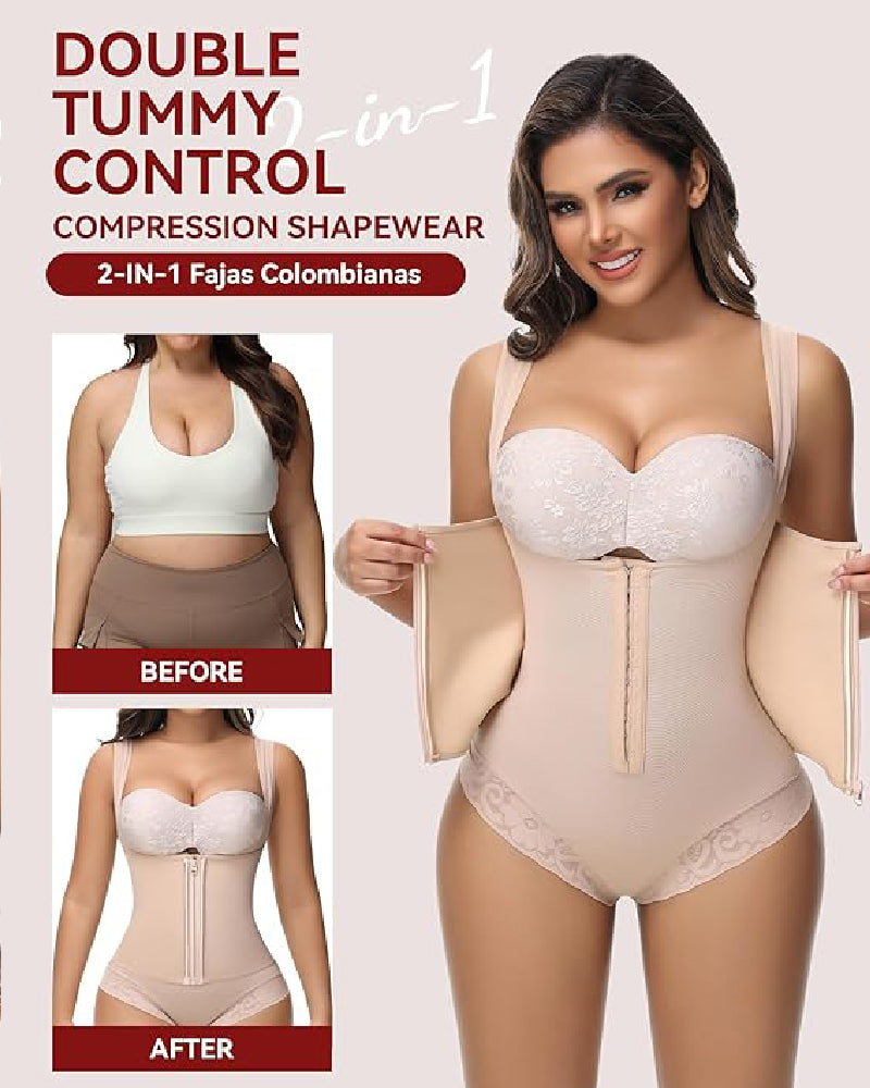 Shapshe® Fajas Colombianas Tummy Control Waist Trainer Open Bust Girdle Shapewear  - By Qivii