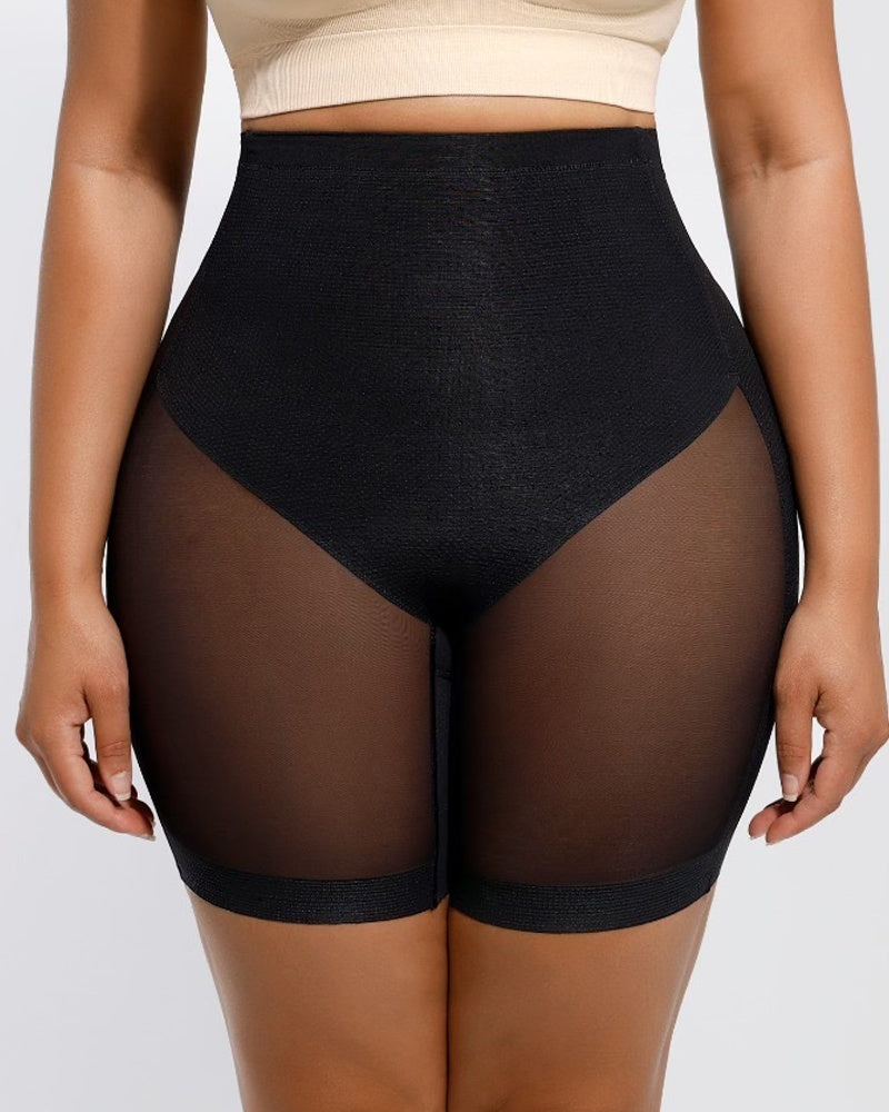 Women's Seamless Mesh High Waist Shapewear Shorts Thigh Slimmer Underwear  - By Qivii