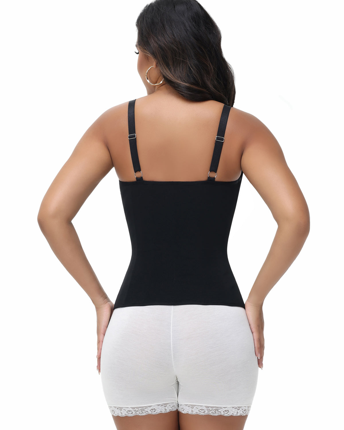 Shapshe® Deep V Lace Corset Top Trimmed Waist Trainer with Front Zipper  - By Qivii