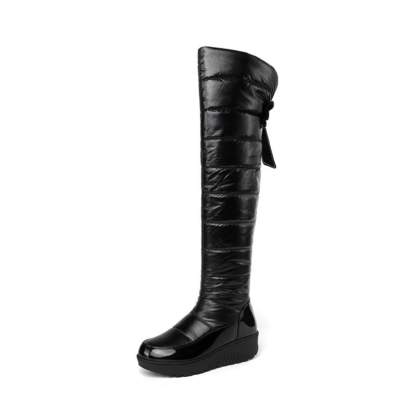Women's FrostKiss Long Boots - Bow Detail Plush Lined Snow Boots (US 4-11)