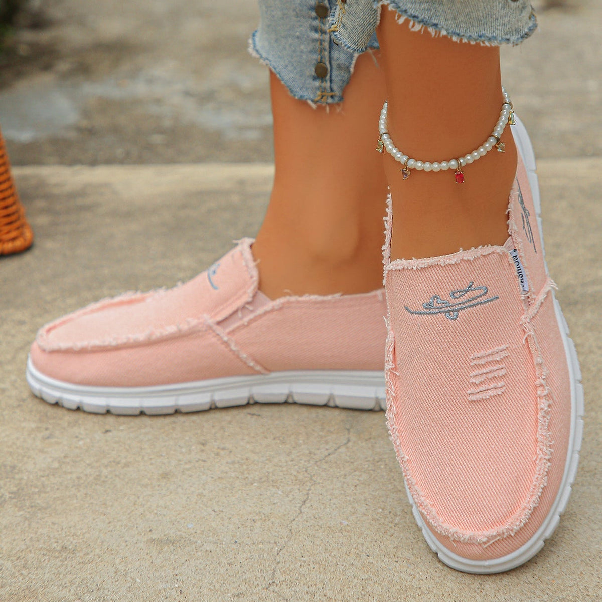 Women's Hazel Washed Canvas Slip-On Shoes - Vintage Casual Comfort Sneakers (US 5-10)