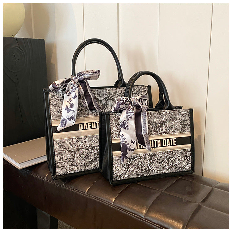 Women's Embroidered Commuter Tote Bag – Versatile Premium Shoulder Bag for Daily Errands, Shopping & Stylish Outings
