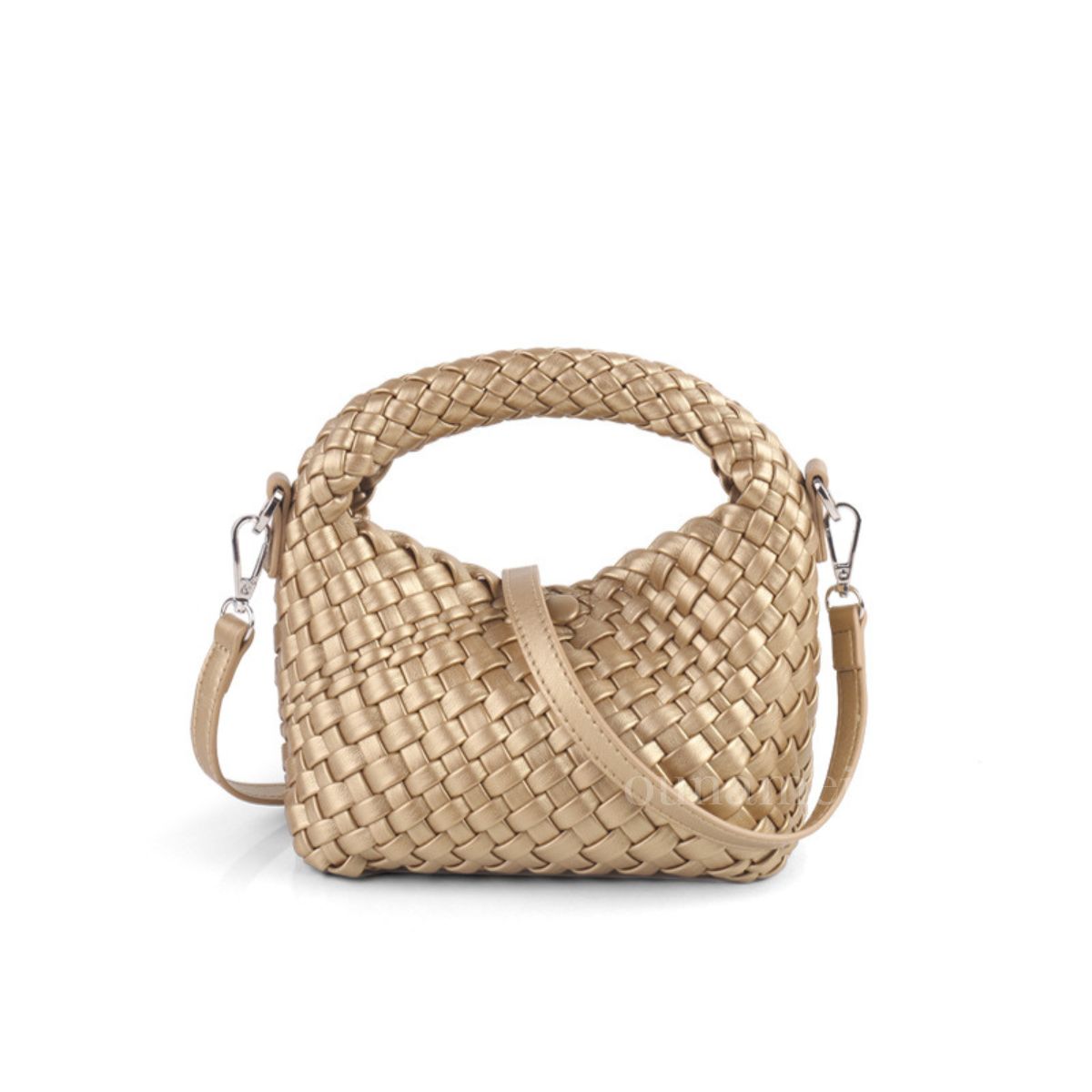 Mini Woven Crossbody Tote Bag